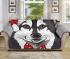 Santa Siberian Husky Print Sofa Protector