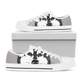Santa Siberian Husky Print White Low Top Sneakers