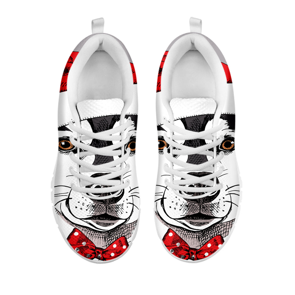 Santa Siberian Husky Print White Sneakers