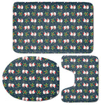 Santa Snowman Pattern Print 3 Piece Bath Mat Set