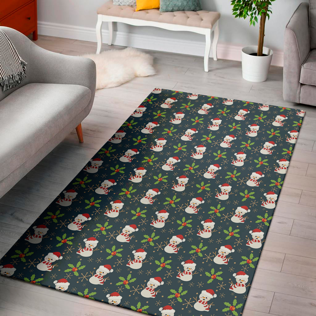 Santa Snowman Pattern Print Area Rug
