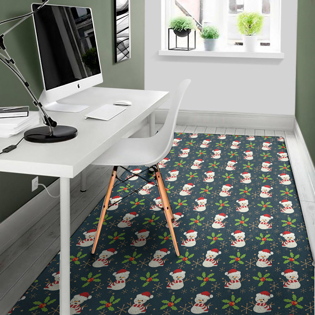 Santa Snowman Pattern Print Area Rug