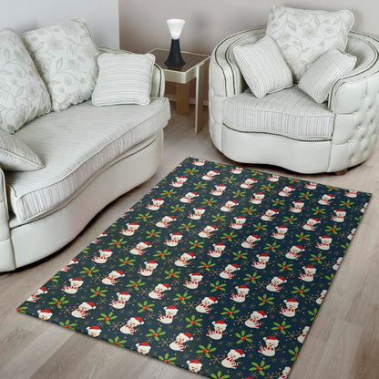Santa Snowman Pattern Print Area Rug