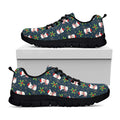 Santa Snowman Pattern Print Black Running Shoes