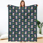 Santa Snowman Pattern Print Blanket