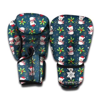 Santa Snowman Pattern Print Boxing Gloves