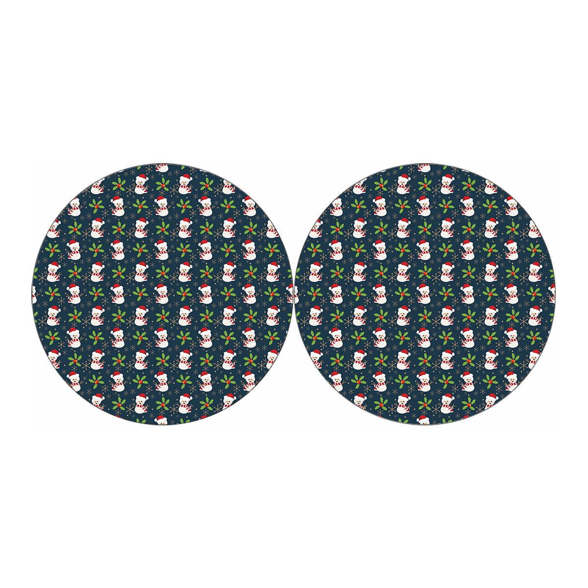 Santa Snowman Pattern Print Car Coasters