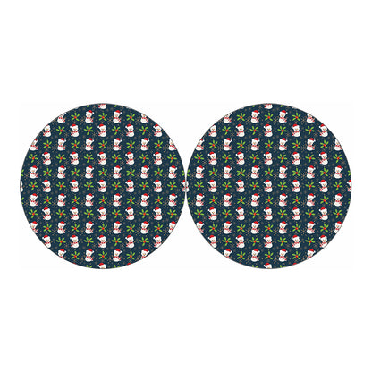 Santa Snowman Pattern Print Car Coasters