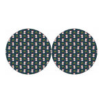 Santa Snowman Pattern Print Car Coasters