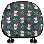 Santa Snowman Pattern Print Car Headrest Covers