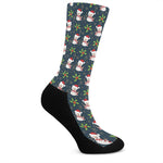 Santa Snowman Pattern Print Crew Socks