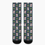 Santa Snowman Pattern Print Crew Socks