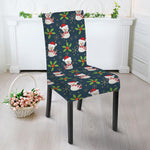 Santa Snowman Pattern Print Dining Chair Slipcover