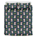 Santa Snowman Pattern Print Duvet Cover Bedding Set