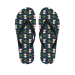 Santa Snowman Pattern Print Flip Flops