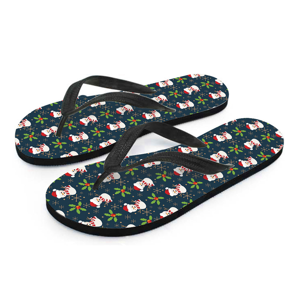 Santa Snowman Pattern Print Flip Flops