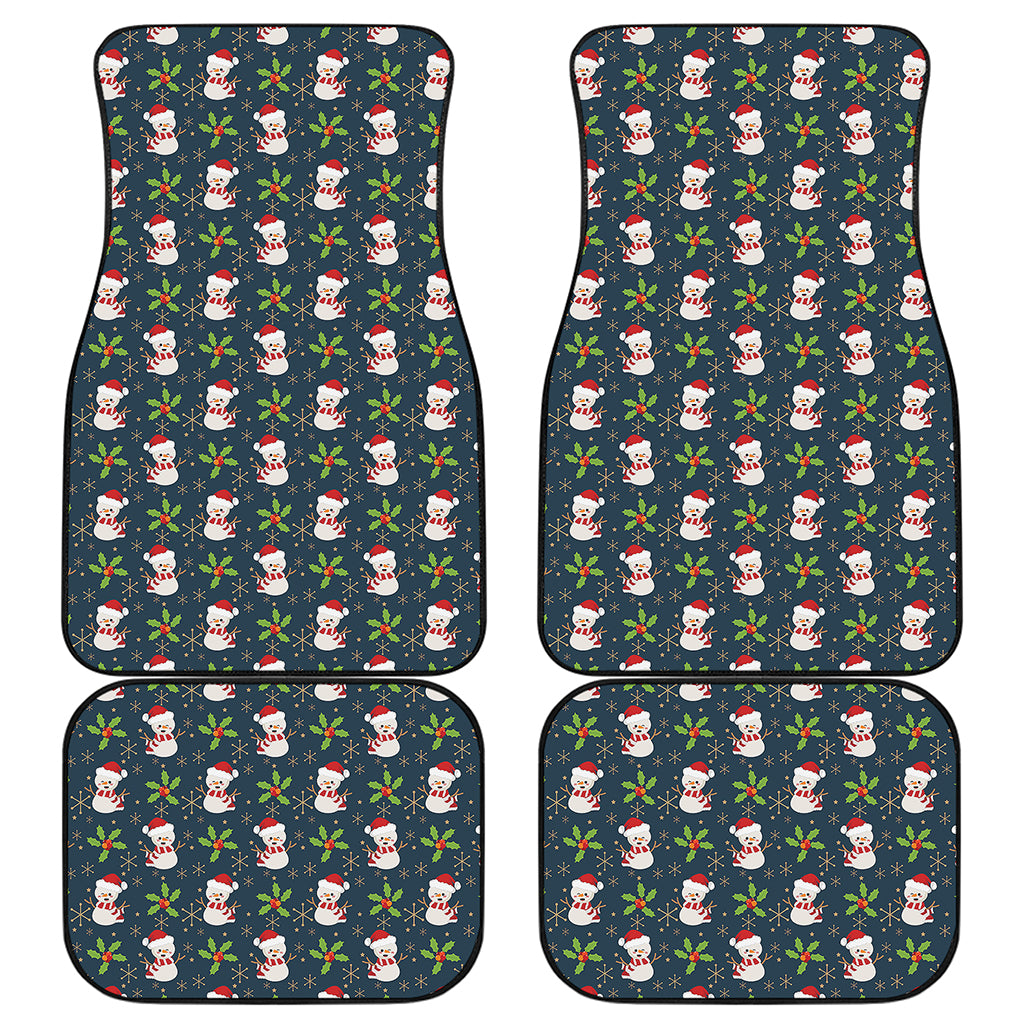 Santa Snowman Pattern Print Front and Back Car Floor Mats