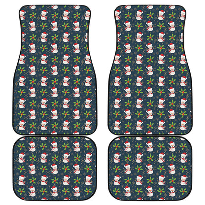 Santa Snowman Pattern Print Front and Back Car Floor Mats
