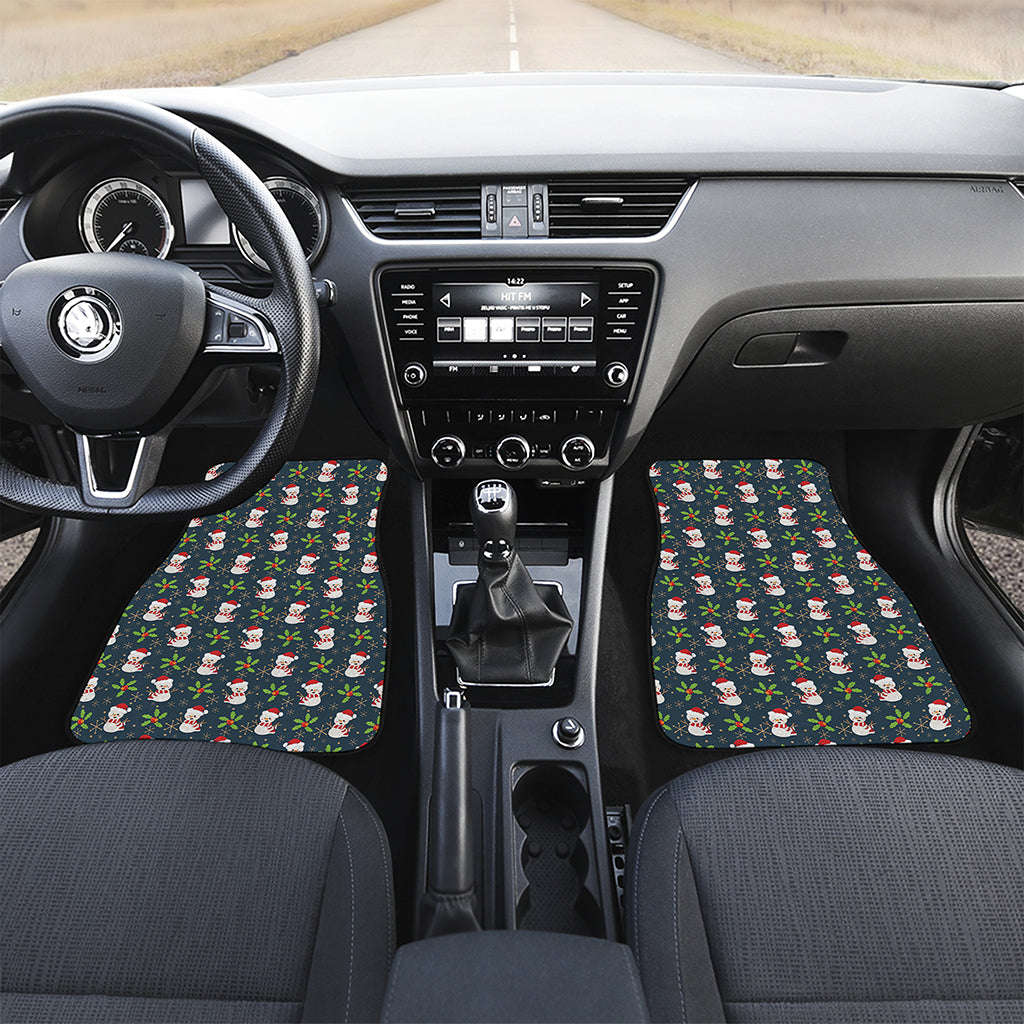 Santa Snowman Pattern Print Front and Back Car Floor Mats