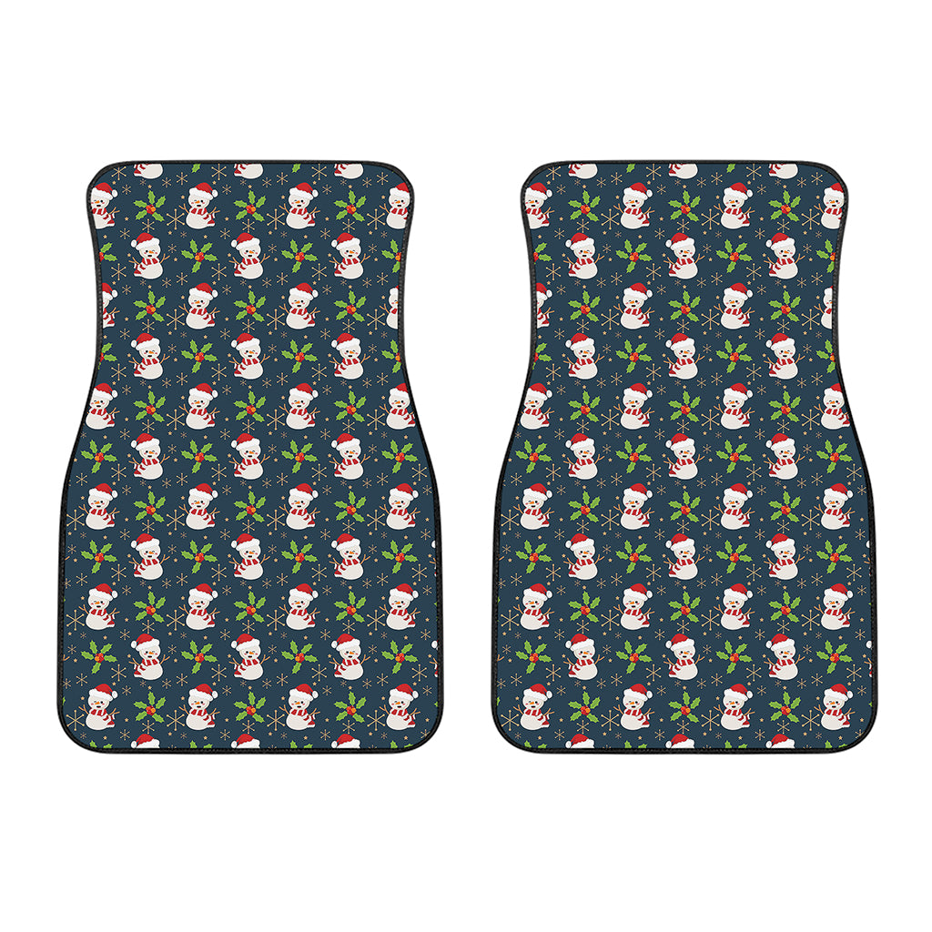 Santa Snowman Pattern Print Front Car Floor Mats