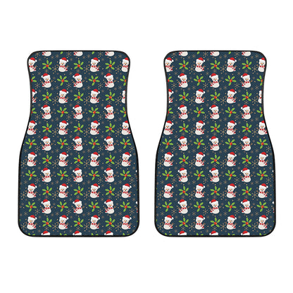 Santa Snowman Pattern Print Front Car Floor Mats