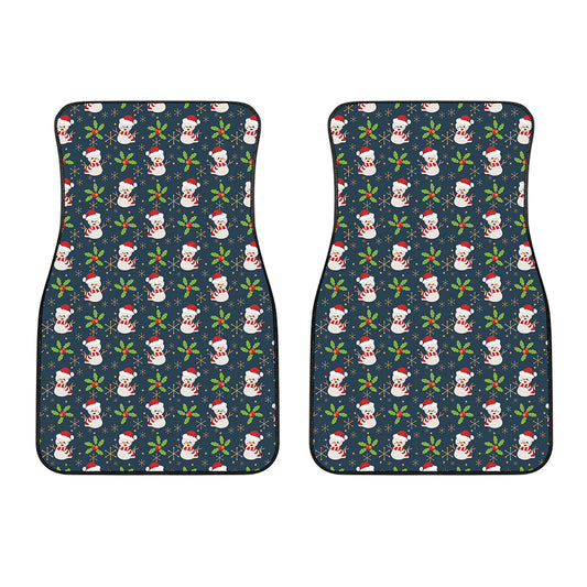 Santa Snowman Pattern Print Front Car Floor Mats