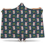 Santa Snowman Pattern Print Hooded Blanket
