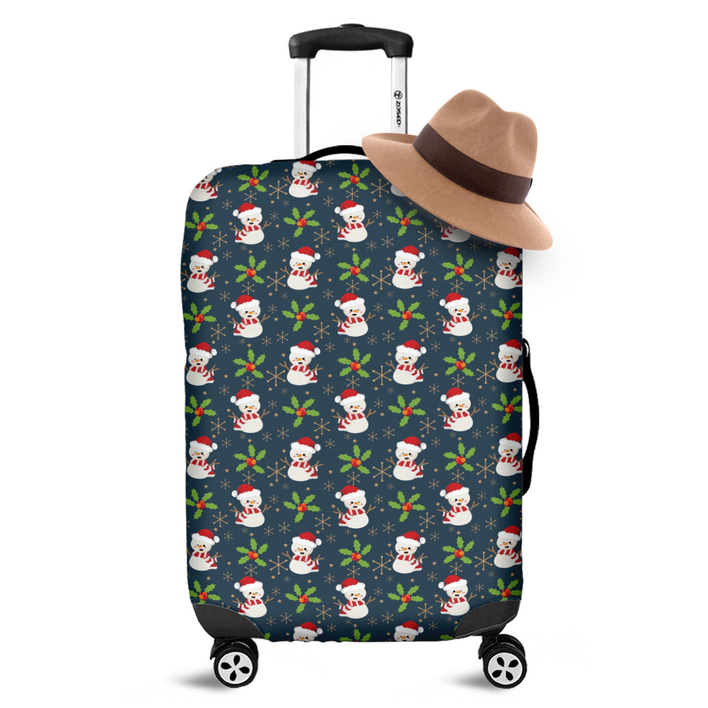 Santa Snowman Pattern Print Luggage Cover