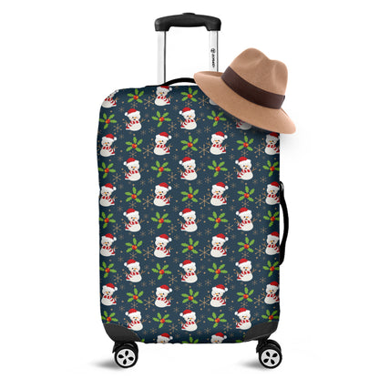 Santa Snowman Pattern Print Luggage Cover