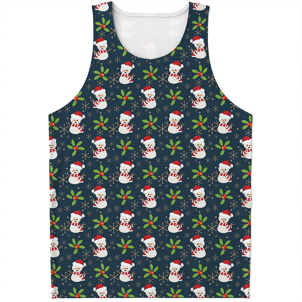 Santa Snowman Pattern Print Men's Tank Top