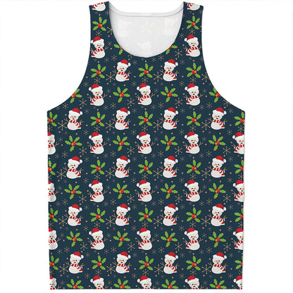 Santa Snowman Pattern Print Men's Tank Top
