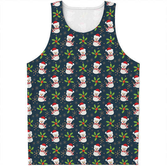 Santa Snowman Pattern Print Men's Tank Top