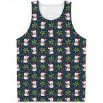 Santa Snowman Pattern Print Men's Tank Top