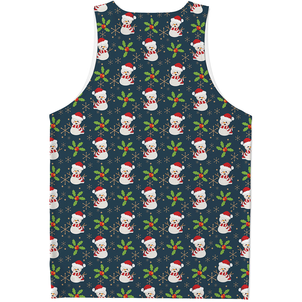Santa Snowman Pattern Print Men's Tank Top