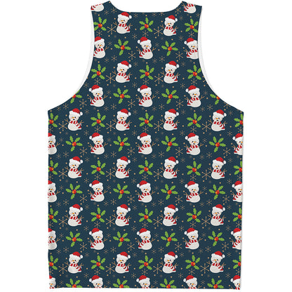 Santa Snowman Pattern Print Men's Tank Top