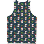 Santa Snowman Pattern Print Men's Tank Top