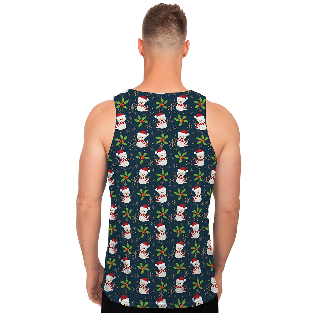 Santa Snowman Pattern Print Men's Tank Top