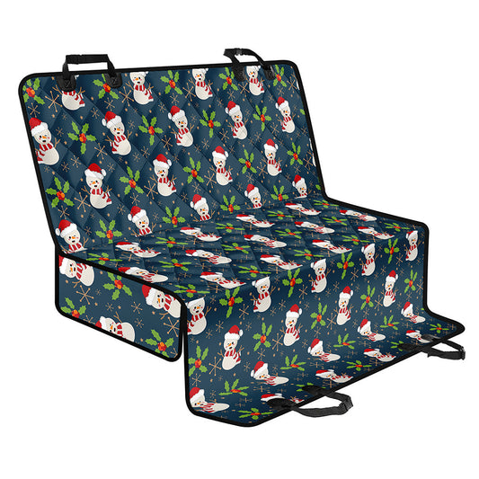 Santa Snowman Pattern Print Pet Car Back Seat Cover