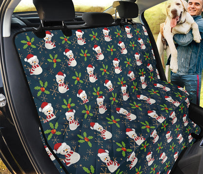 Santa Snowman Pattern Print Pet Car Back Seat Cover