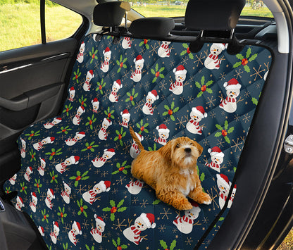 Santa Snowman Pattern Print Pet Car Back Seat Cover