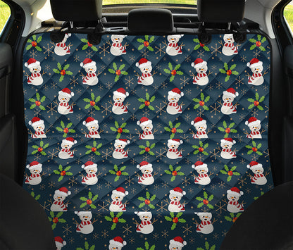 Santa Snowman Pattern Print Pet Car Back Seat Cover