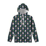 Santa Snowman Pattern Print Pullover Hoodie