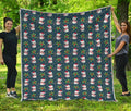 Santa Snowman Pattern Print Quilt