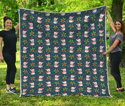 Santa Snowman Pattern Print Quilt