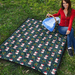 Santa Snowman Pattern Print Quilt