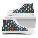 Santa Snowman Pattern Print White High Top Shoes