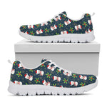 Santa Snowman Pattern Print White Sneakers
