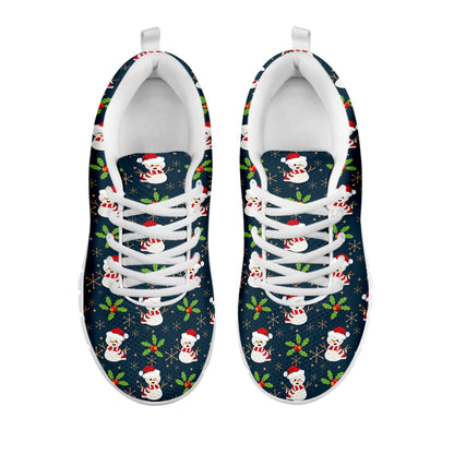 Santa Snowman Pattern Print White Sneakers