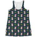 Santa Snowman Pattern Print Women's Racerback Tank Top