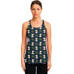 Santa Snowman Pattern Print Women's Racerback Tank Top